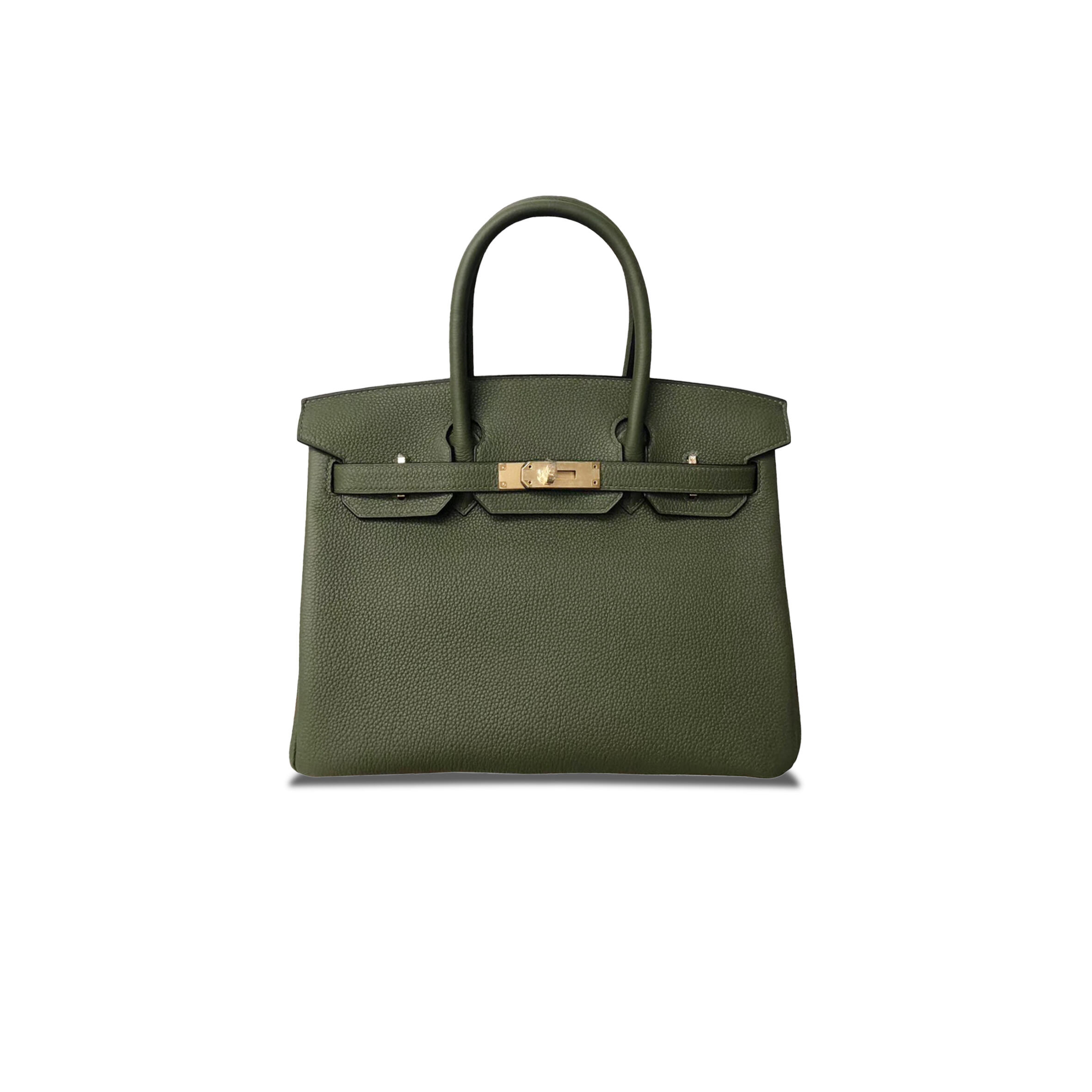 H**me5 BIRKIN 35 TOGO LEATHER AVOCADO GREEN GOLD BUCKLE BAG H028369CCV6 (35*28*18cm) Master Quality